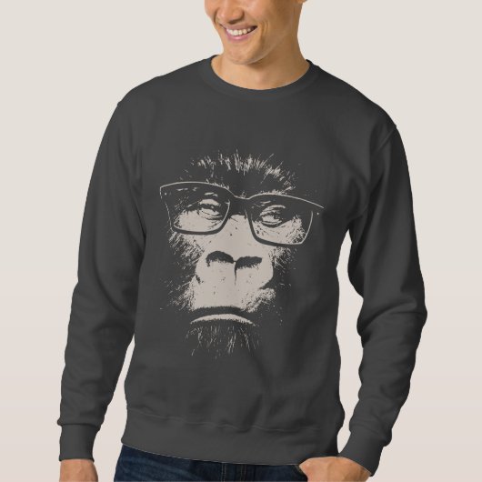 Hipster-Gorilla mit Gläsern Sweatshirt (Vorderseite)