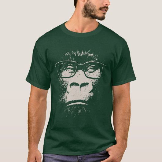 Hipster-Gorilla mit Gläsern T-Shirt (Vorderseite)