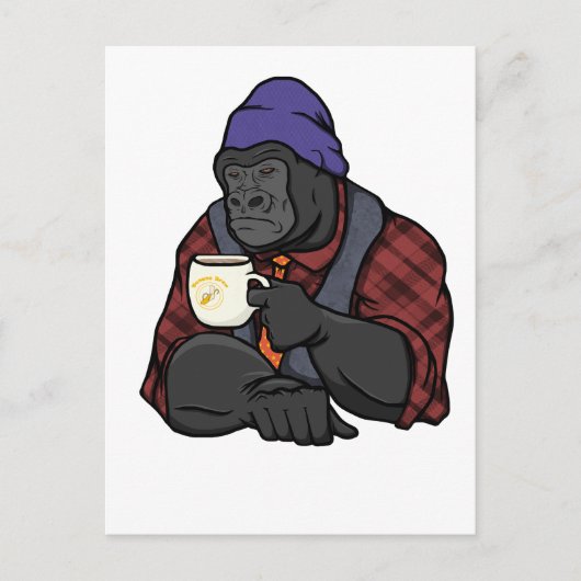 Hipster-Gorilla Postkarte (Vorderseite)