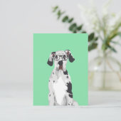 Hipster Great Dane for Dovers Lovers Postkarte (Stehend Vorderseite)
