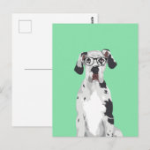 Hipster Great Dane for Dovers Lovers Postkarte (Vorne/Hinten)