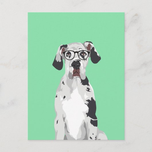 Hipster Great Dane for Dovers Lovers Postkarte (Vorderseite)