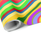 Hipster Groovy Retro Rainbow Surface Pattern  Geschenkpapier (Rolleneckpunkt)