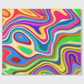 Hipster Groovy Retro Rainbow Surface Pattern  Geschenkpapier (Flach)