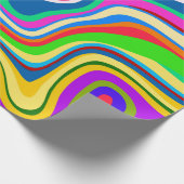 Hipster Groovy Retro Rainbow Surface Pattern Geschenkpapier (Ecke)