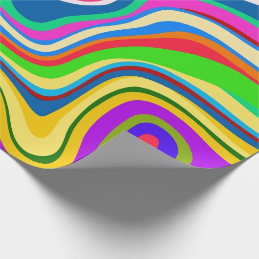 Hipster Groovy Retro Rainbow Surface Pattern Geschenkpapier (Ecke)