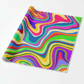 Hipster Groovy Retro Rainbow Surface Pattern  Geschenkpapier (Ungerollt)