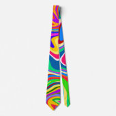 Hipster Groovy Retro Rainbow Surface Pattern Krawatte (Vorderseite)