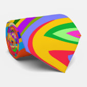 Hipster Groovy Retro Rainbow Surface Pattern Krawatte (Gerollt)
