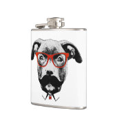 Hipster-Gruben-Stier-Terrier Flachmann (Links)