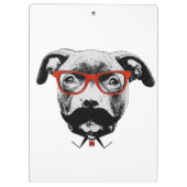 Hipster-Gruben-Stier-Terrier Klemmbrett (Rückseite)
