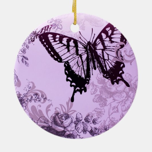 Hipster gurt boho chic Schmetterling Keramikornament (Hinten)