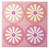 Hipster-Halbkreise in warmen Rosatönen Fliese (Vorderseite)