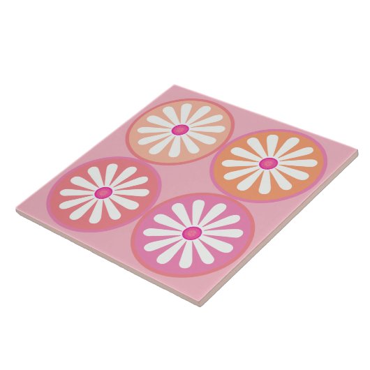 Hipster-Halbkreise in warmen Rosatönen Fliese (Seite)