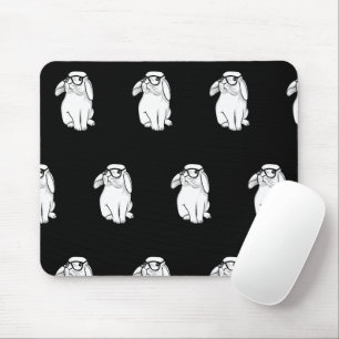 Hipster-Hase Lustiger Hase mit Brille Süßes Anima Mousepad