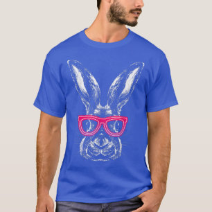 Hipster-Hasen-Kaninchen-Gesicht-Brille Vintage-Tie T-Shirt