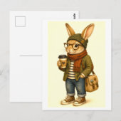 Hipster-Hasen-Postkarte Postkarte (Vorne/Hinten)