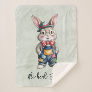Hipster-Hasenjunge-Baby-Shower-Geschenk Sherpadecke