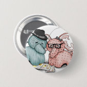 Hipster Hellephant Paare Button (Vorne & Hinten)