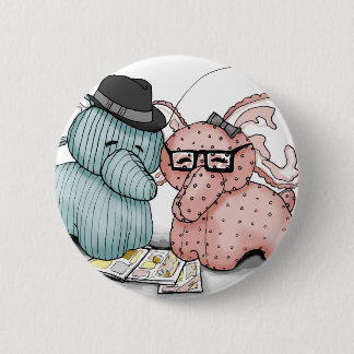 Hipster Hellephant Paare Button