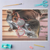 Hipster Hippo Pink Sonnenbrille Decoupage Verlasse Seidenpapier (Basteln)