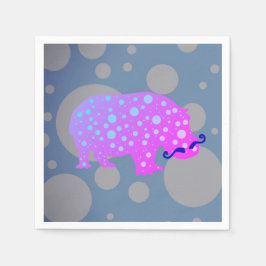 Hipster Hippopotamus Cocktail Papier Napkins Serviette