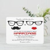 Hipster-Hochzeits-Einladung Einladung (Stehend Vorderseite)