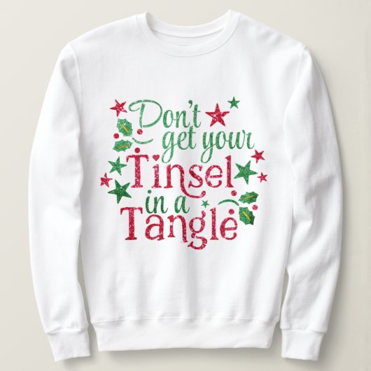 Hipster Holiday Tinsel in Tangle Weihnachten Sweatshirt (Design vorne)