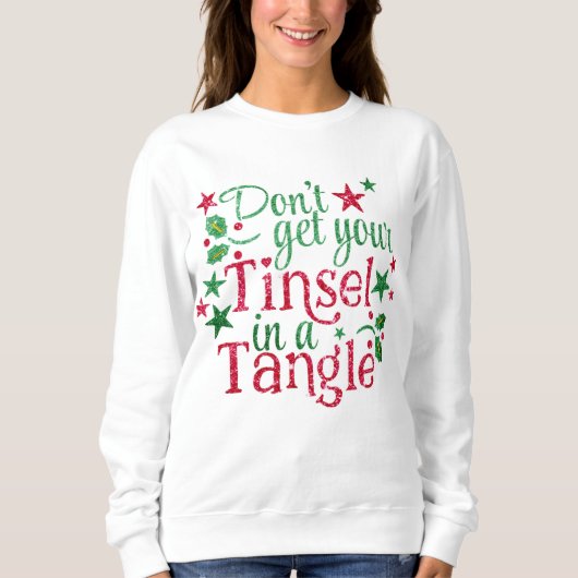 Hipster Holiday Tinsel in Tangle Weihnachten Sweatshirt (Vorderseite)