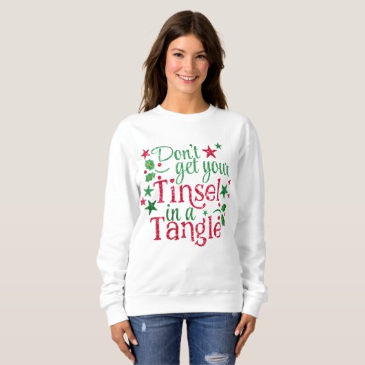 Hipster Holiday Tinsel in Tangle Weihnachten Sweatshirt (Vorne ganz)
