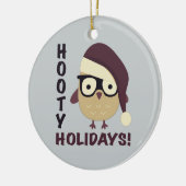 Hipster Hooty Feiertage! Keramikornament (Links)