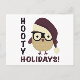 Hipster Hooty Ferien! Feiertagspostkarte