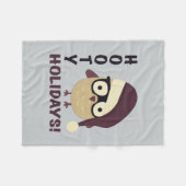 Hipster Hooty Ferien! Fleecedecke (Vorderseite (Horizontal))