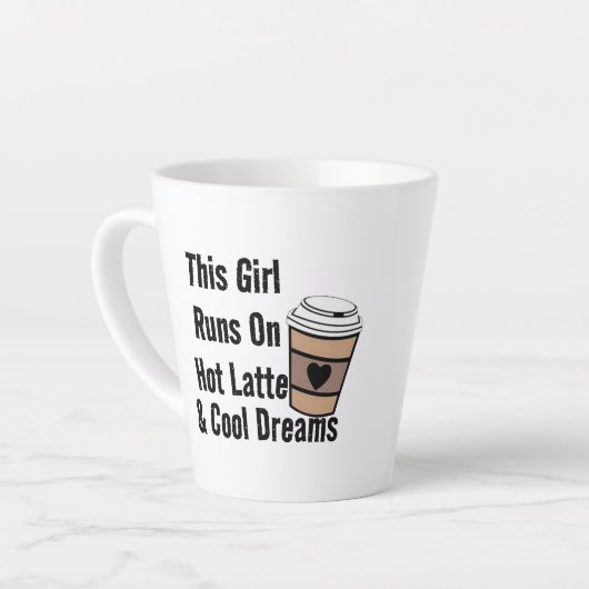 Hipster Hot Latte Cool Dreams Custom Coffee Tasse (Linke Ecke)