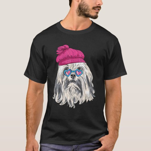Hipster Hund mit Brille-Goofy Geek Hund 1 T-Shirt (Vorderseite)