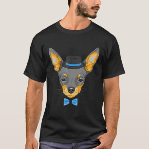 Hipster Hund tragen Bow Krawatte Goofy Geek Hund T-Shirt