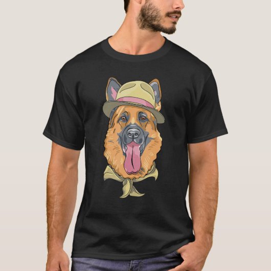 Hipster Hund Tragen Scarf Goofy Geek Hund T-Shirt (Vorderseite)