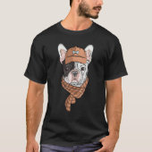 Hipster Hund Tragen von Scarf Goofy Geek Hund 1 T-Shirt (Vorderseite)