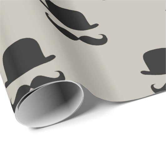 Hipster-Hüte und Schnurrbärte Geschenkpapier (Rolleneckpunkt)