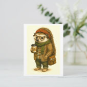 Hipster-Igel-Postkarte Postkarte (Stehend Vorderseite)