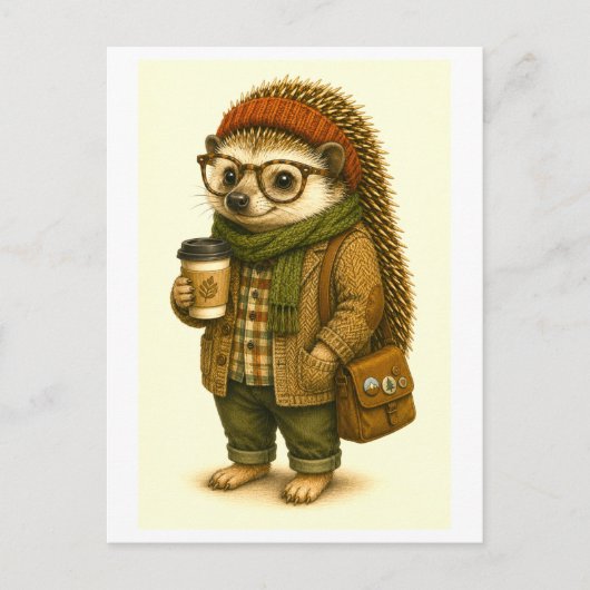 Hipster-Igel-Postkarte Postkarte (Vorderseite)