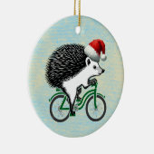 Hipster Igel Reiten Keramik Ornament (Rechts)