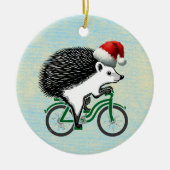 Hipster Igel Reiten Keramik Ornament (Vorne)