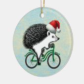Hipster Igel Reiten Keramik Ornament (Links)