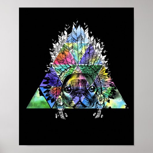 Hipster Indischer Mops Dog Poster (Vorne)