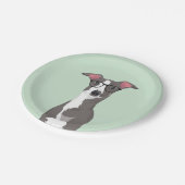 Hipster-italienischer Windhund-Hund für Pappteller (Schrägansicht)