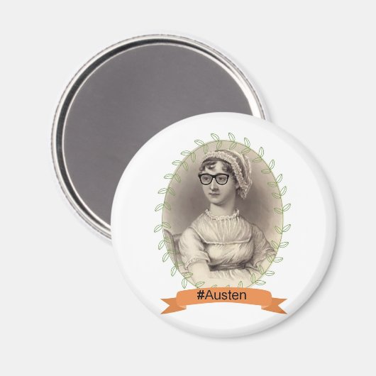 Hipster Jane Austen Magnet (Vorderseite/Rückseite)