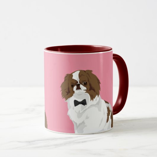 Hipster-Japaner Chin mit schwarzer Krawatte für Tasse (VorderseiteRechts)