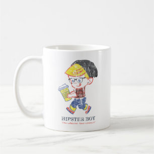 Hipster-Junge gestresste Vintage-Parodie-Illustrat Kaffeetasse