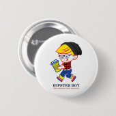 Hipster Junge - Parodie-Illustration Button (Vorne & Hinten)